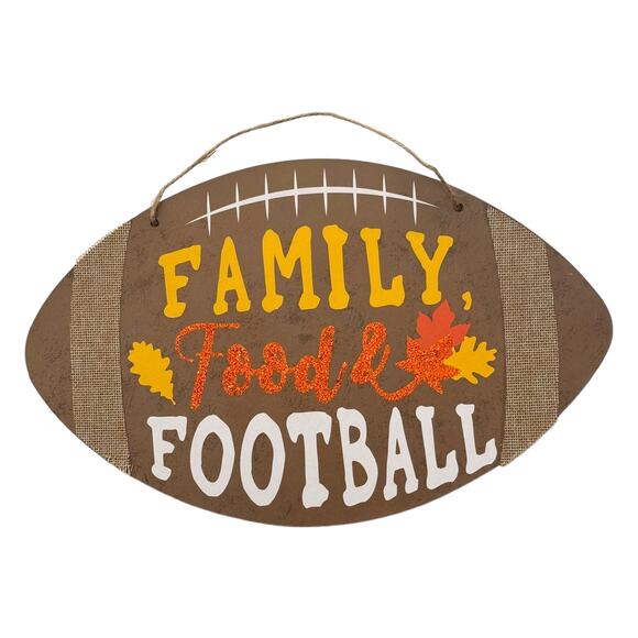 Family, Food & Football Wreath Kit - Fall Ribbon & Sign Bundle for Autumn Decor - Picture 2 of 5